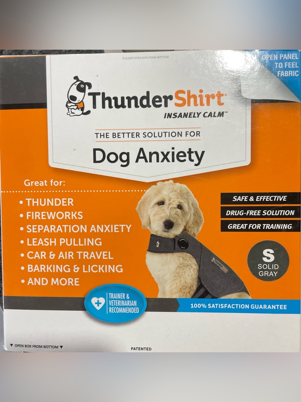 Thundershirt Gray Calming Dog Jacket Small